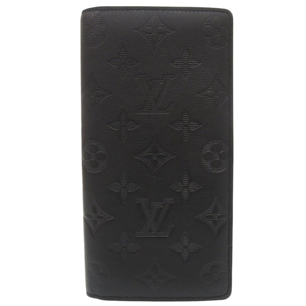 LOUIS VUITTON Long Wallet Purse M62900 leather Noir Monogram shadow Portefeuille Braza mens