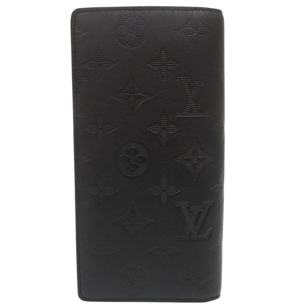 LOUIS VUITTON Long Wallet Purse M62900 leather Noir Monogram shadow Portefeuille Braza mens