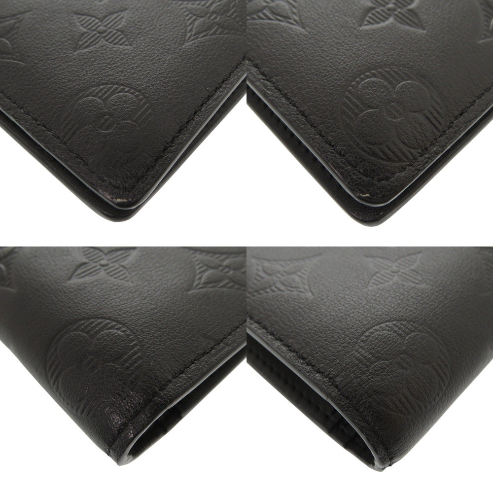 LOUIS VUITTON Long Wallet Purse M62900 leather Noir Monogram shadow Portefeuille Braza mens