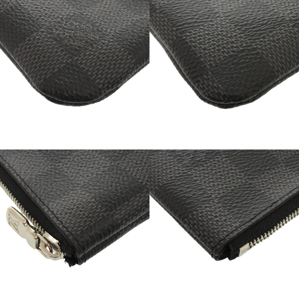LOUIS VUITTON Coin case N60155 Damier Grafitto Canvas black Damier Graphite Pochette Cre mens