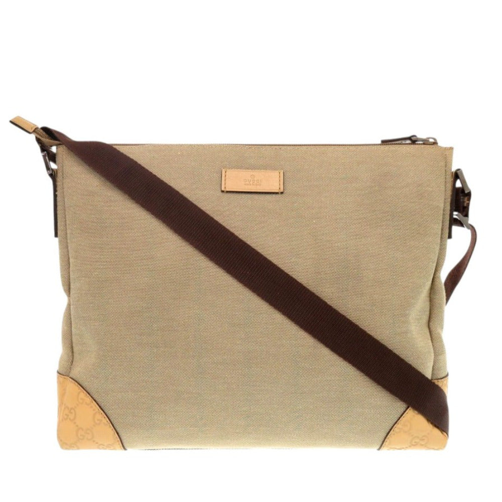 GUCCI Shoulder Bag 257301 canvas beige Women
