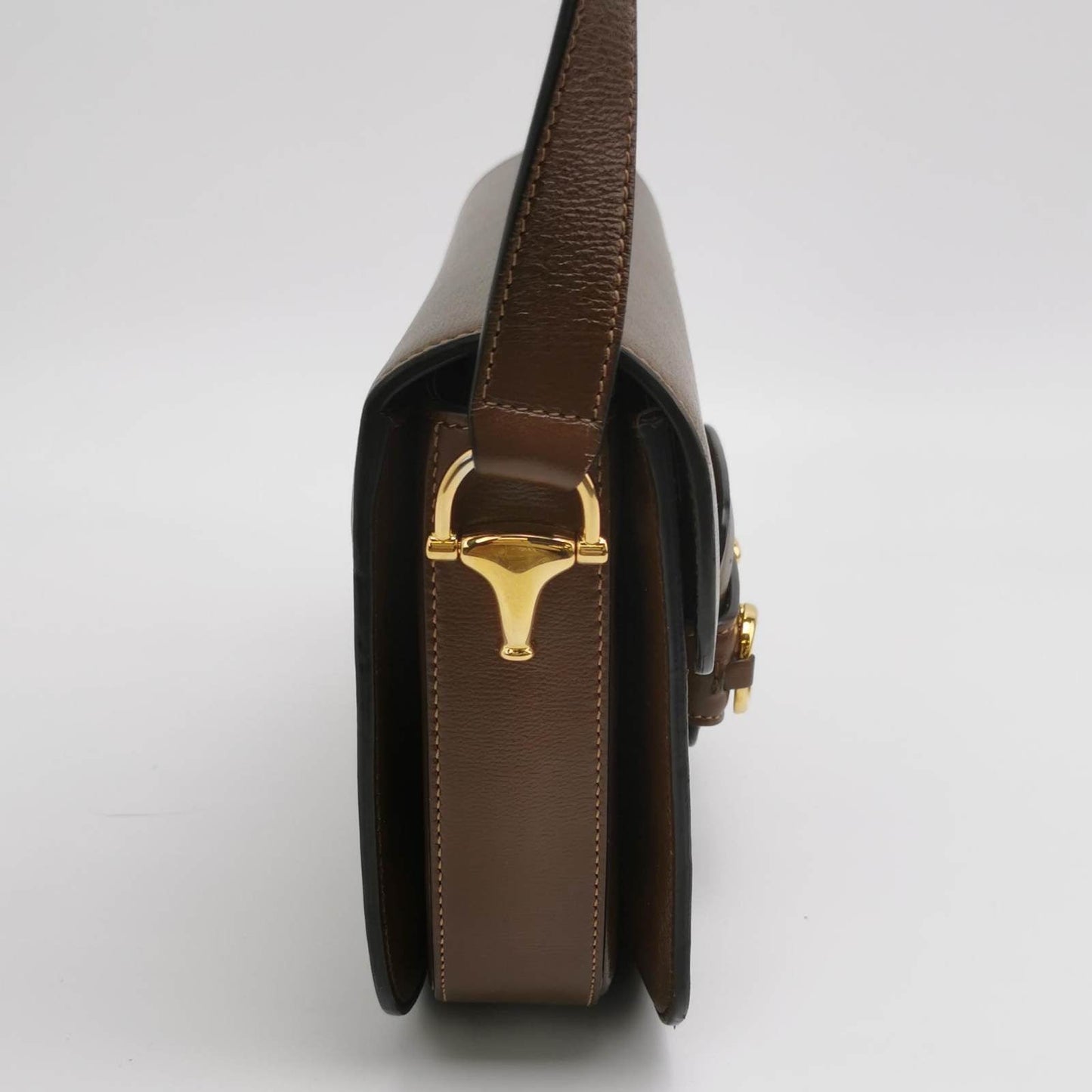 Gucci 1955 Horsebit Shoulder Bag Caramel Brown Small Leather