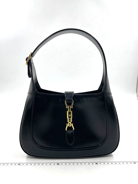 Gucci Jackie 1961 Black Leather Bag with Adjustable Strap