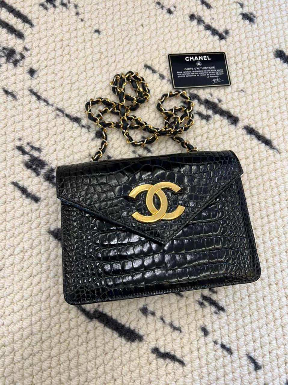 Chanel  Crocodile Enveloppe Flap Bag