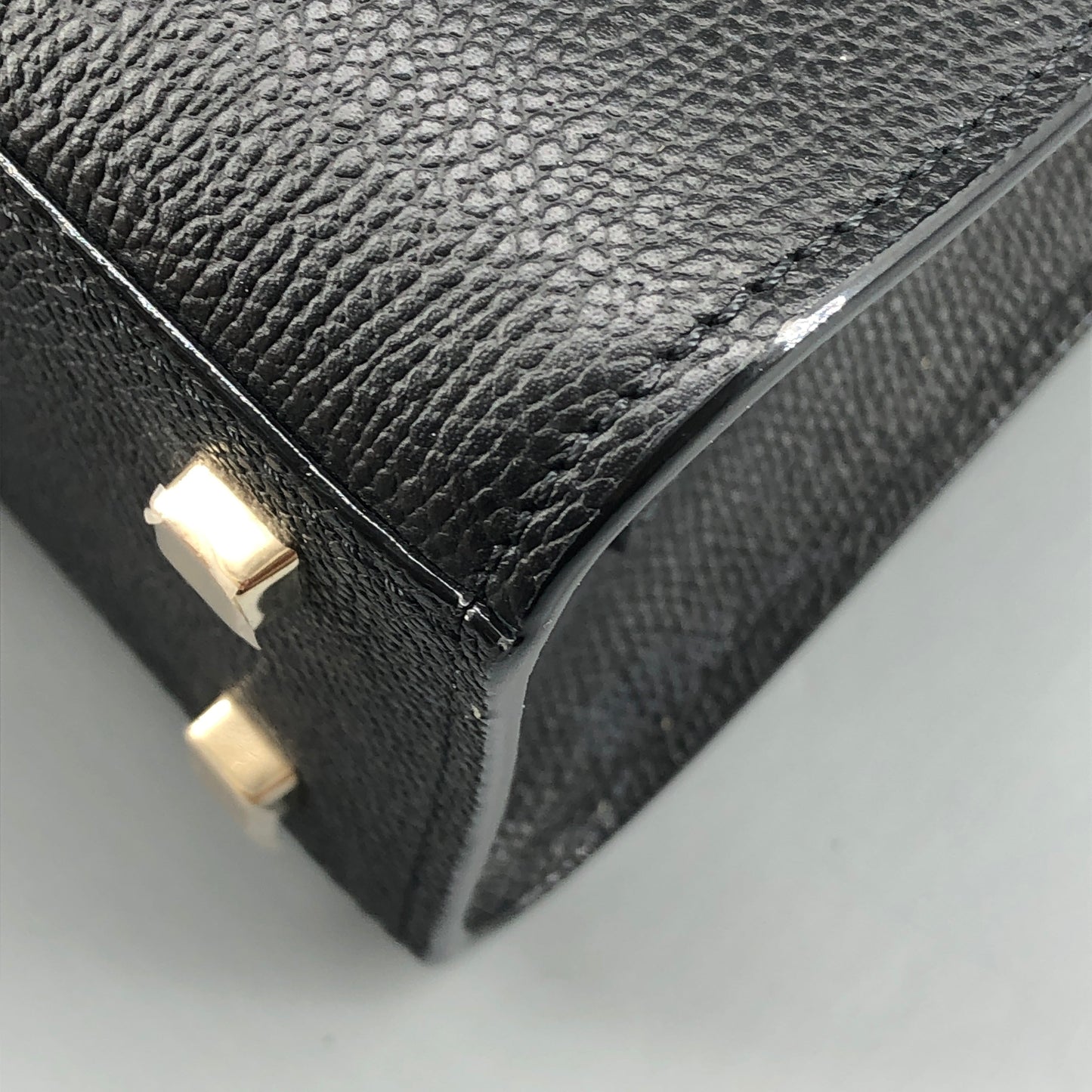 Valextra Iside Black Grained Calfskin Handbag