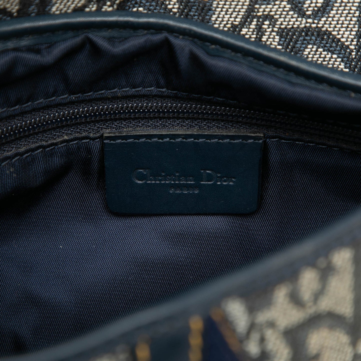 Blue Dior Diorissimo Canvas Double Saddle Bag