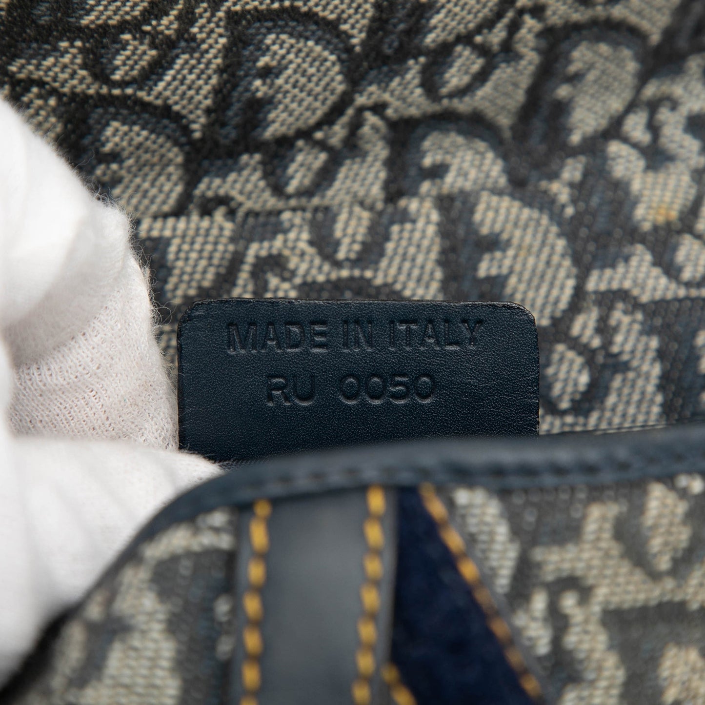 Blue Dior Diorissimo Canvas Double Saddle Bag