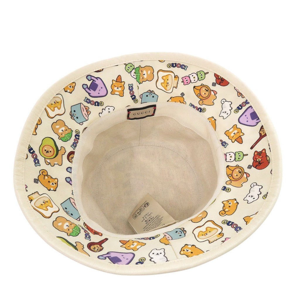 GUCCI Other hats 736960 4HAX1 9278 cotton light beige Bucket hat Pikarar KAWAII Women S:57cm