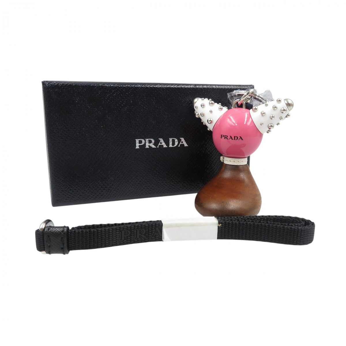 PRADA key ring 1TR062 Metal, Wood Begonia TRICK ROBOT unisex(Unisex)