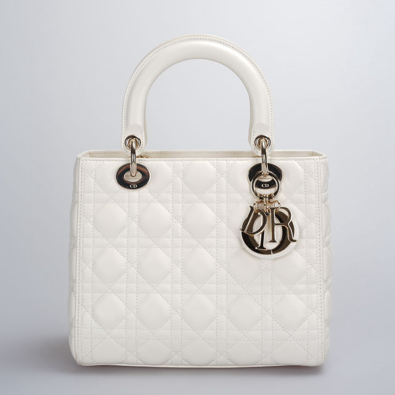 Christian Dior White Lady Dior Medium Bag