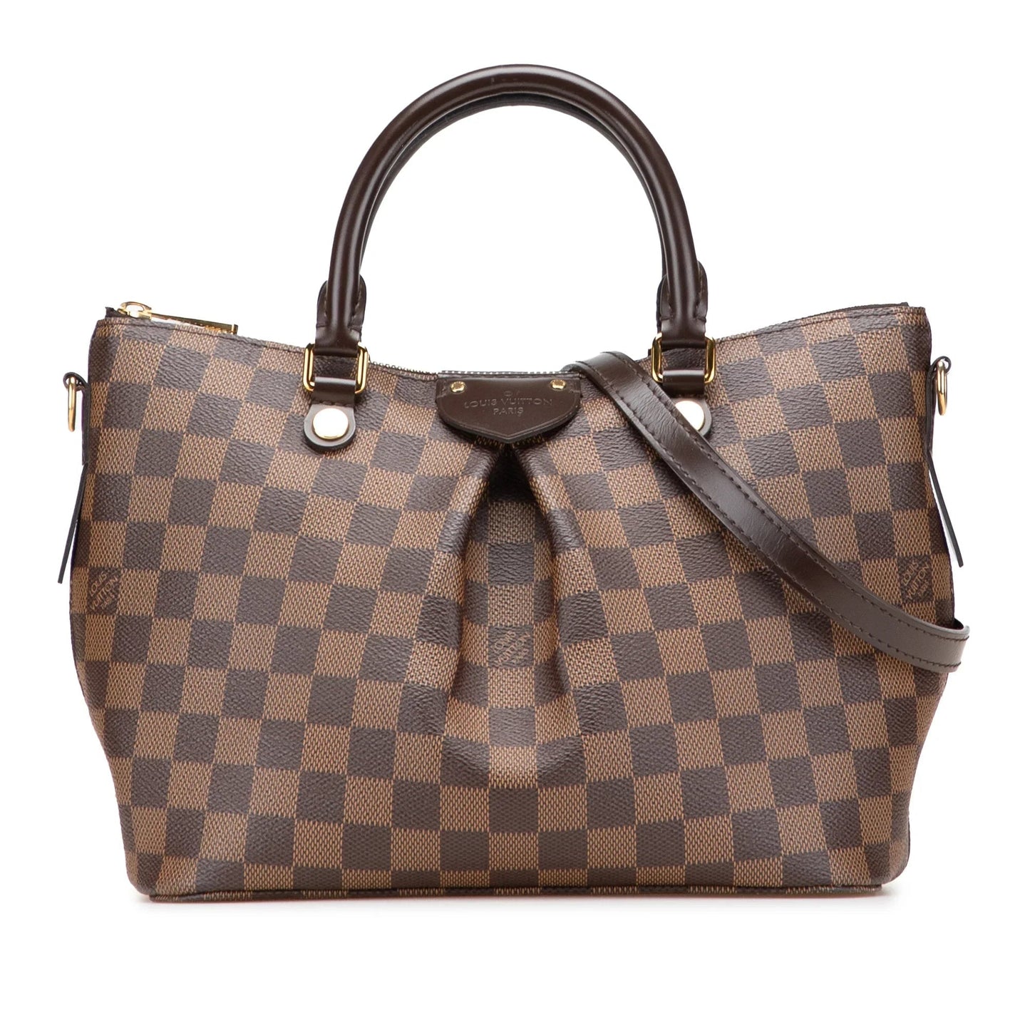 Brown Louis Vuitton Damier Ebene Siena PM Satchel