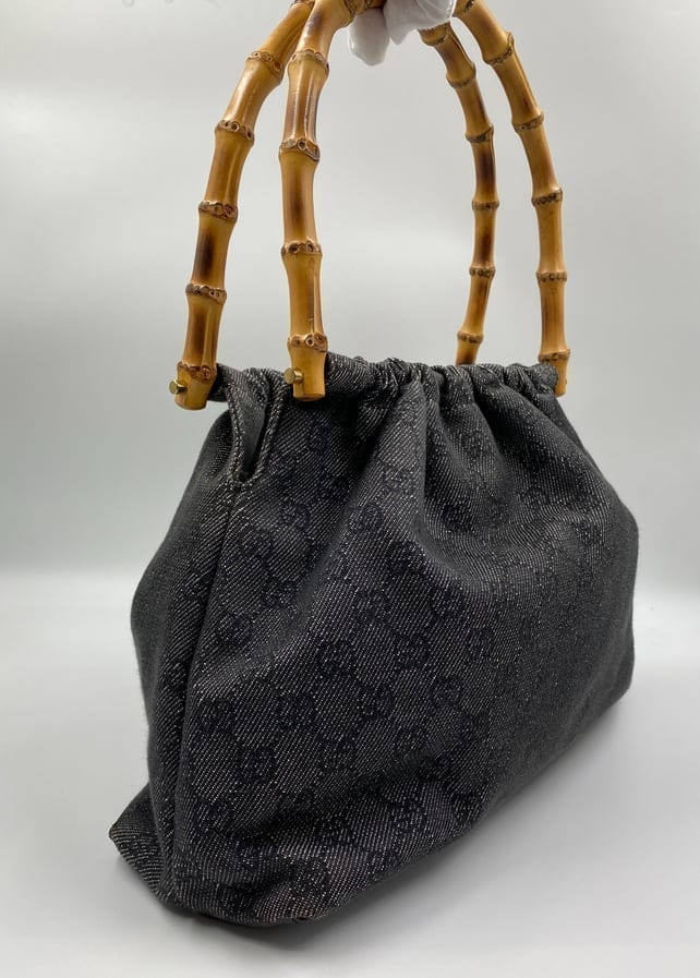 Gucci Bamboo Leather Canvas Tote Style 2