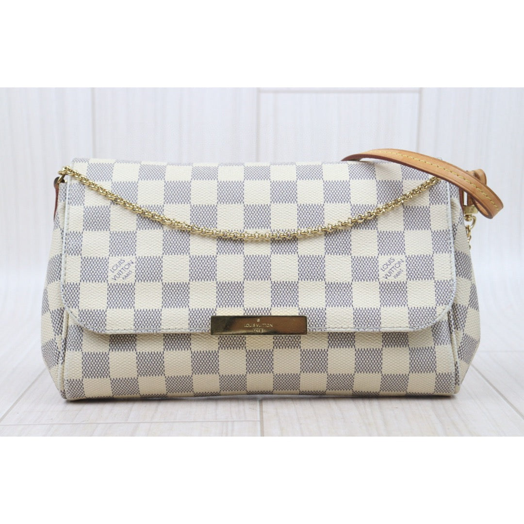 Good ( Rank AB)? Louis Vuitton Damier Azur Favorite MM Shoulder Bag?S24101307