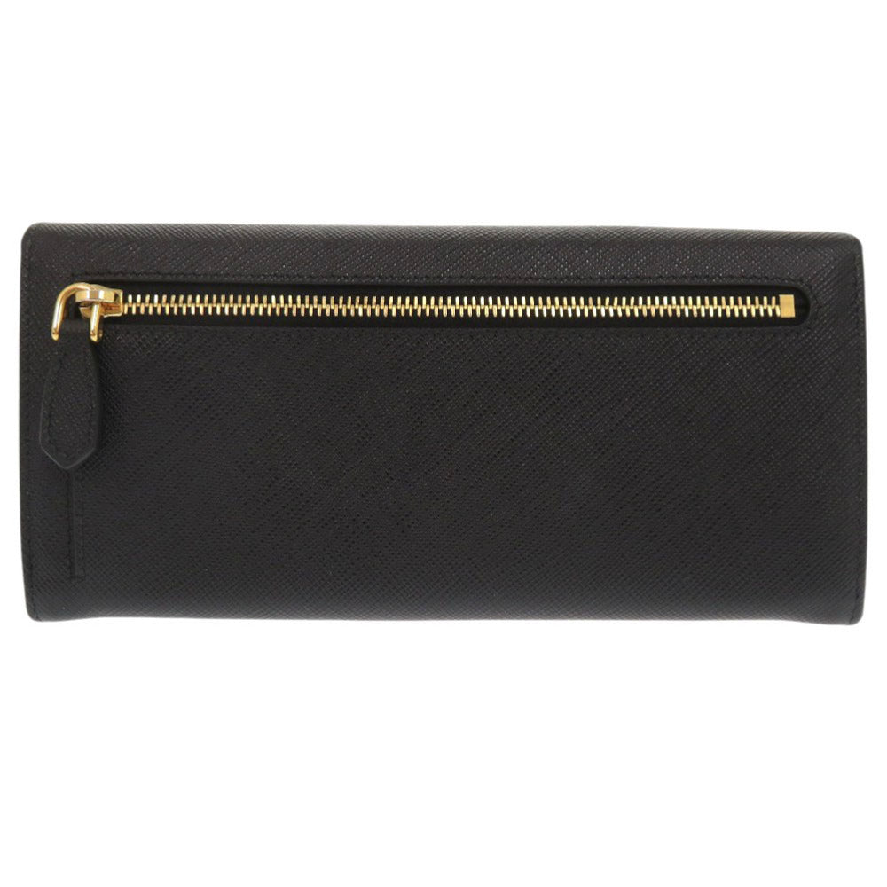 PRADA Long Wallet Purse leather black Women