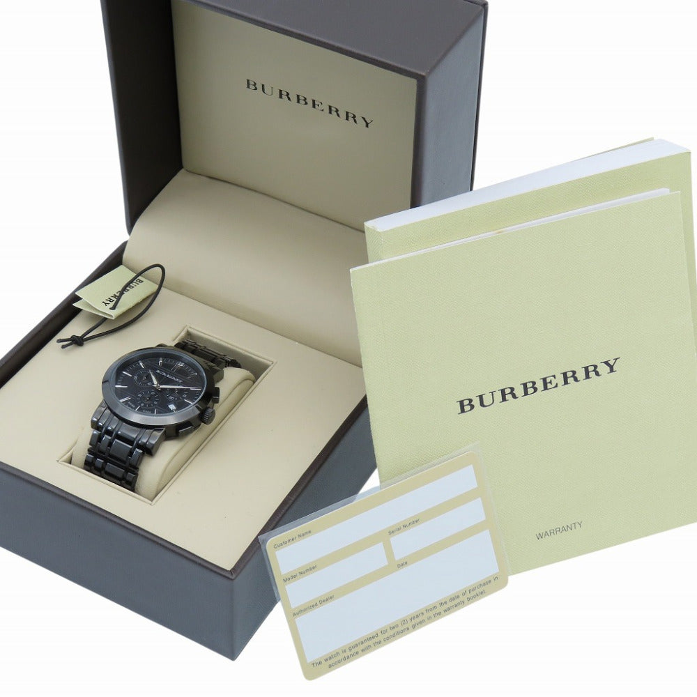 BURBERRY Watches Quartz BU1373 Stainless Steel black Chronograph black dial