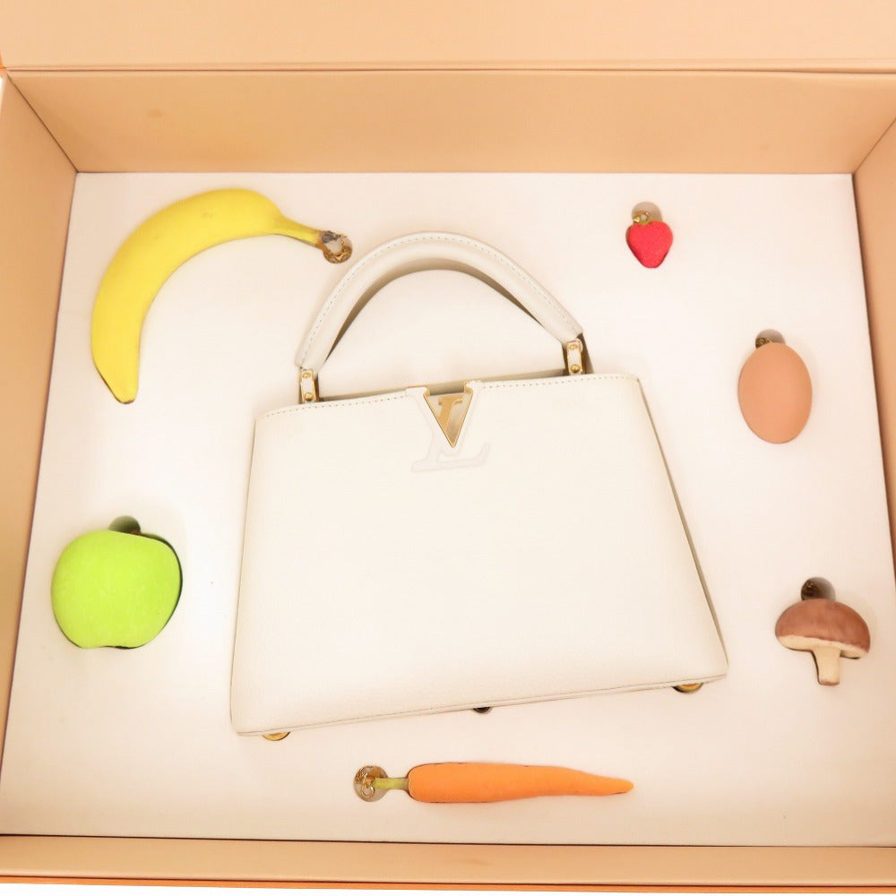 LOUIS VUITTON Handbag M53643 leather white Limited to 300 pieces worldwide Capucines BB Urs Fischer