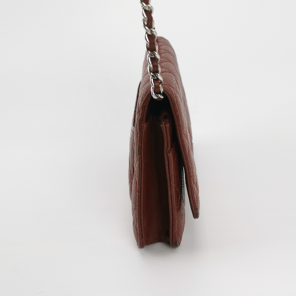 Chanel Wallet on Chain Classic Flap Burgundy Caviar Leather
