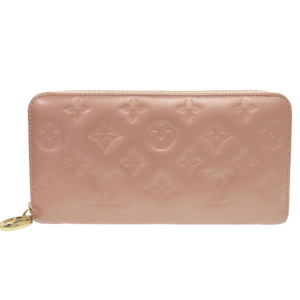 LOUIS VUITTON Long Wallet Purse M81708 lambskin Rose gold Monogram emboss