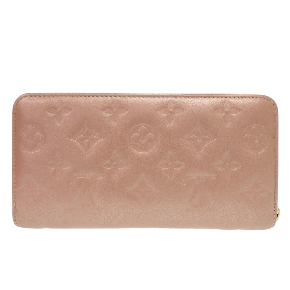 LOUIS VUITTON Long Wallet Purse M81708 lambskin Rose gold Monogram emboss