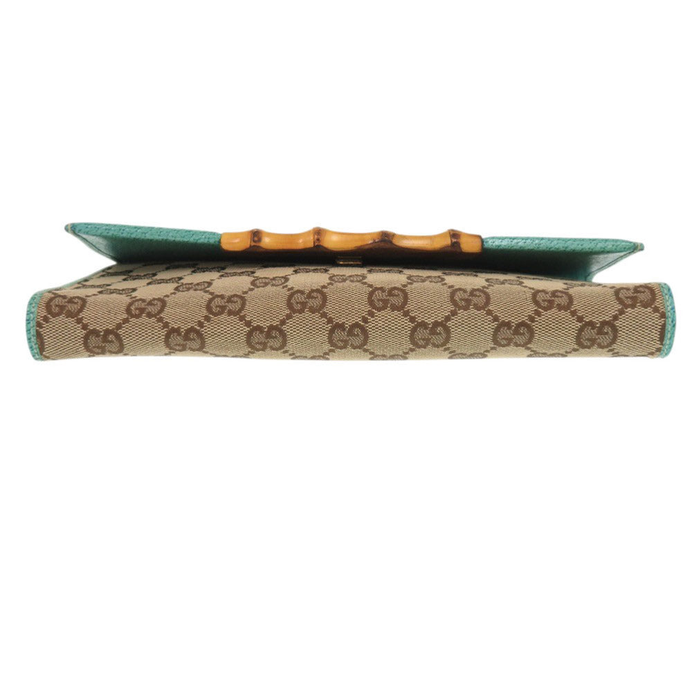 GUCCI Shoulder Bag 117594 GG canvas Blue type Bamboo Women