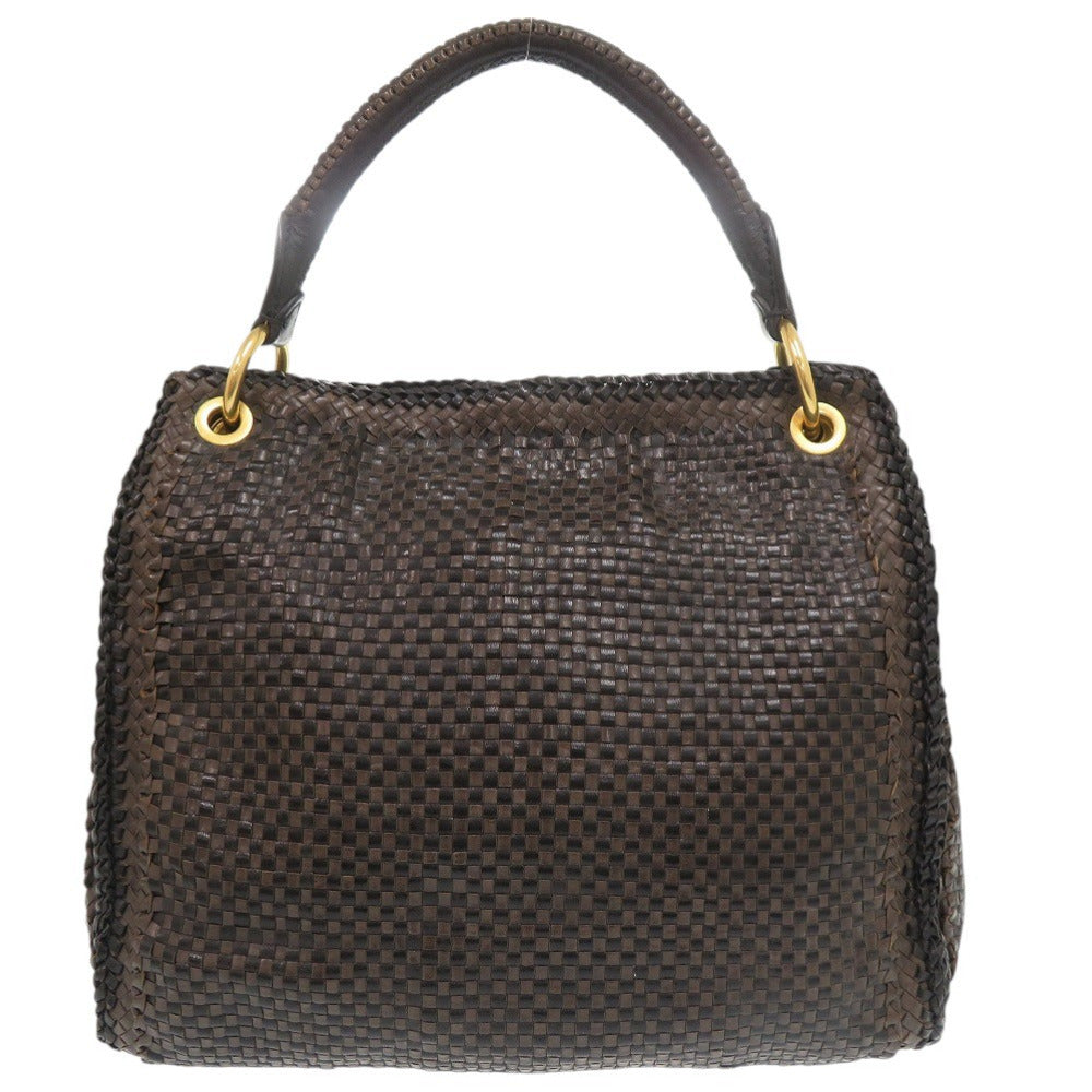PRADA Shoulder Bag BR4801 leather Brown Madras