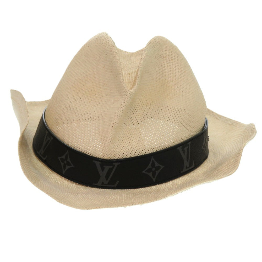 LOUIS VUITTON Other hats M75881 Paper, Calfskin beige chapeau summer time