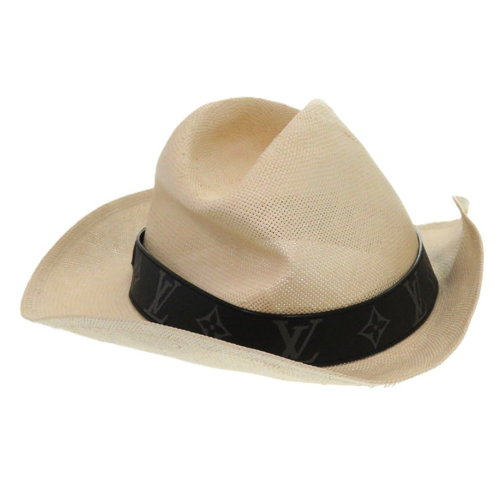 LOUIS VUITTON Other hats M75881 Paper, Calfskin beige chapeau summer time