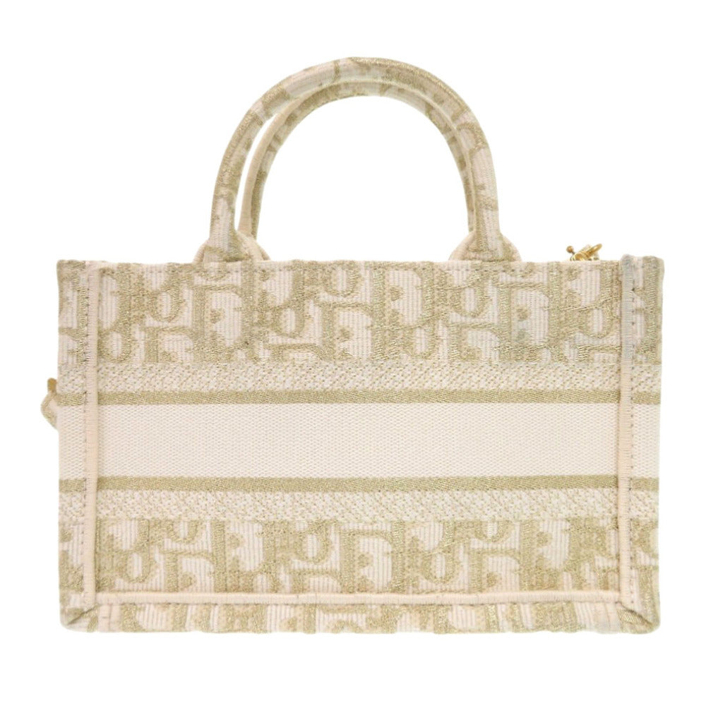 Christian Dior Handbag canvas white oblique book tote mini