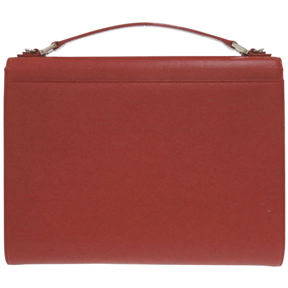 BURBERRY Business bag leather Red