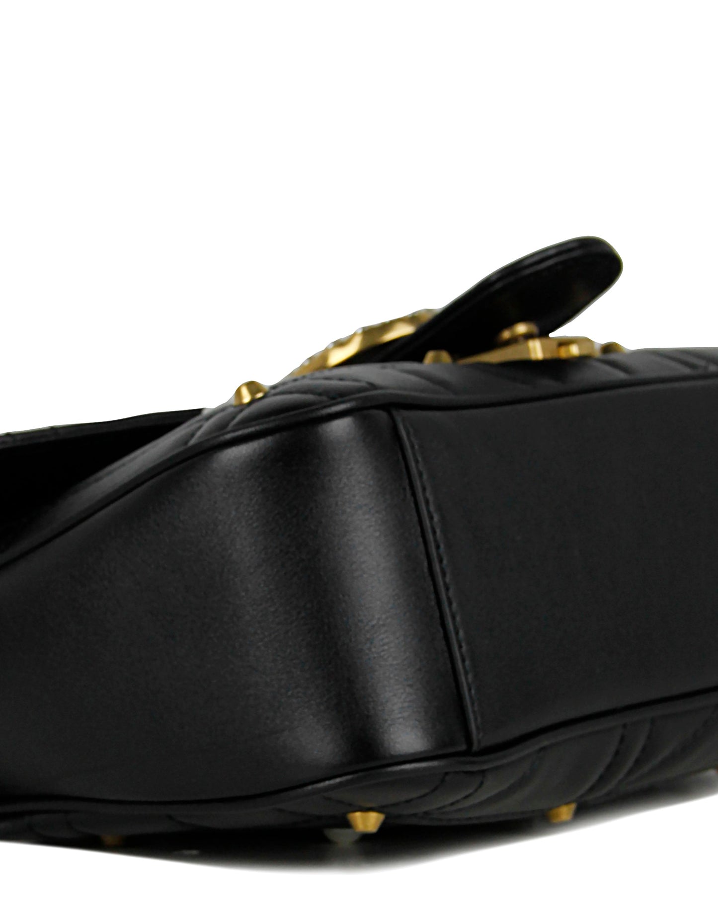 Gucci NWT Black Small GG Marmont MatelassÃ© Pearl Studded Shoulder Bag