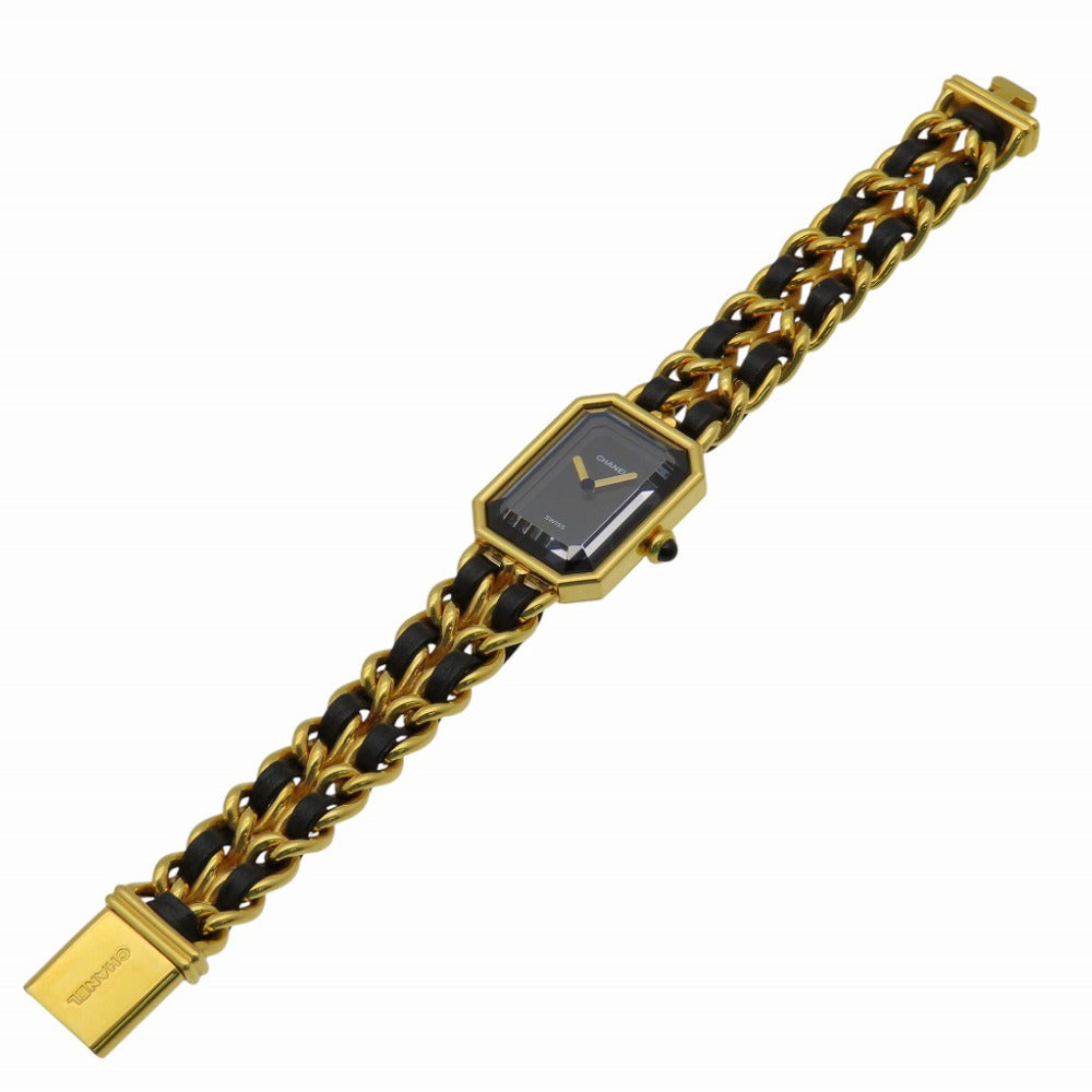 CHANEL Watches Quartz H0001 Gold Plated, Leather black Premiere black dial