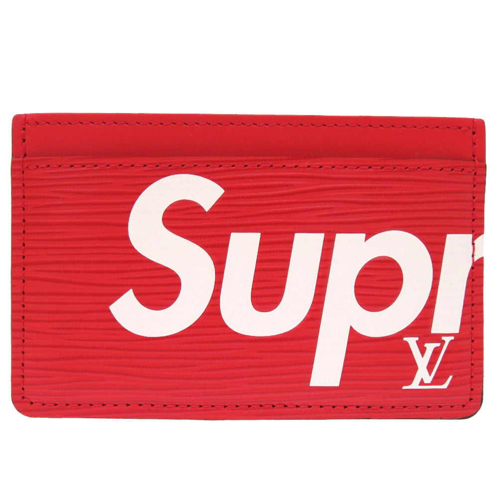 LOUIS VUITTON Card Case M67712 Epi Leather Red Epi x Supreme Porto Cult Simple
