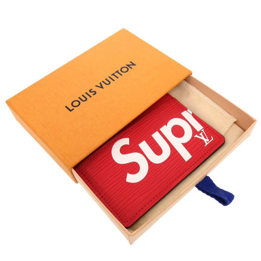 LOUIS VUITTON Card Case M67712 Epi Leather Red Epi x Supreme Porto Cult Simple