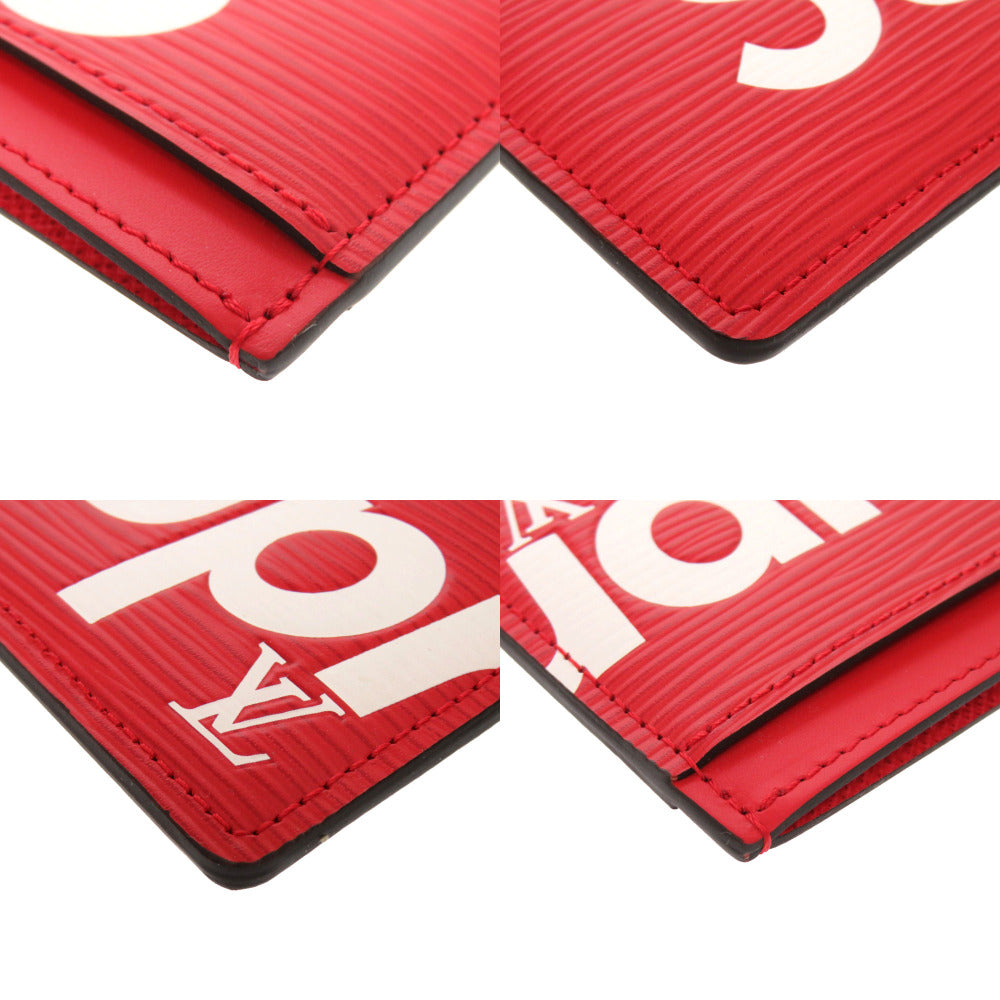 LOUIS VUITTON Card Case M67712 Epi Leather Red Epi x Supreme Porto Cult Simple