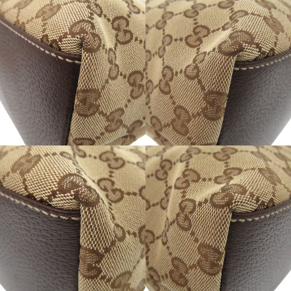 GUCCI Tote Bag 153009 GG canvas, leather Brown Women