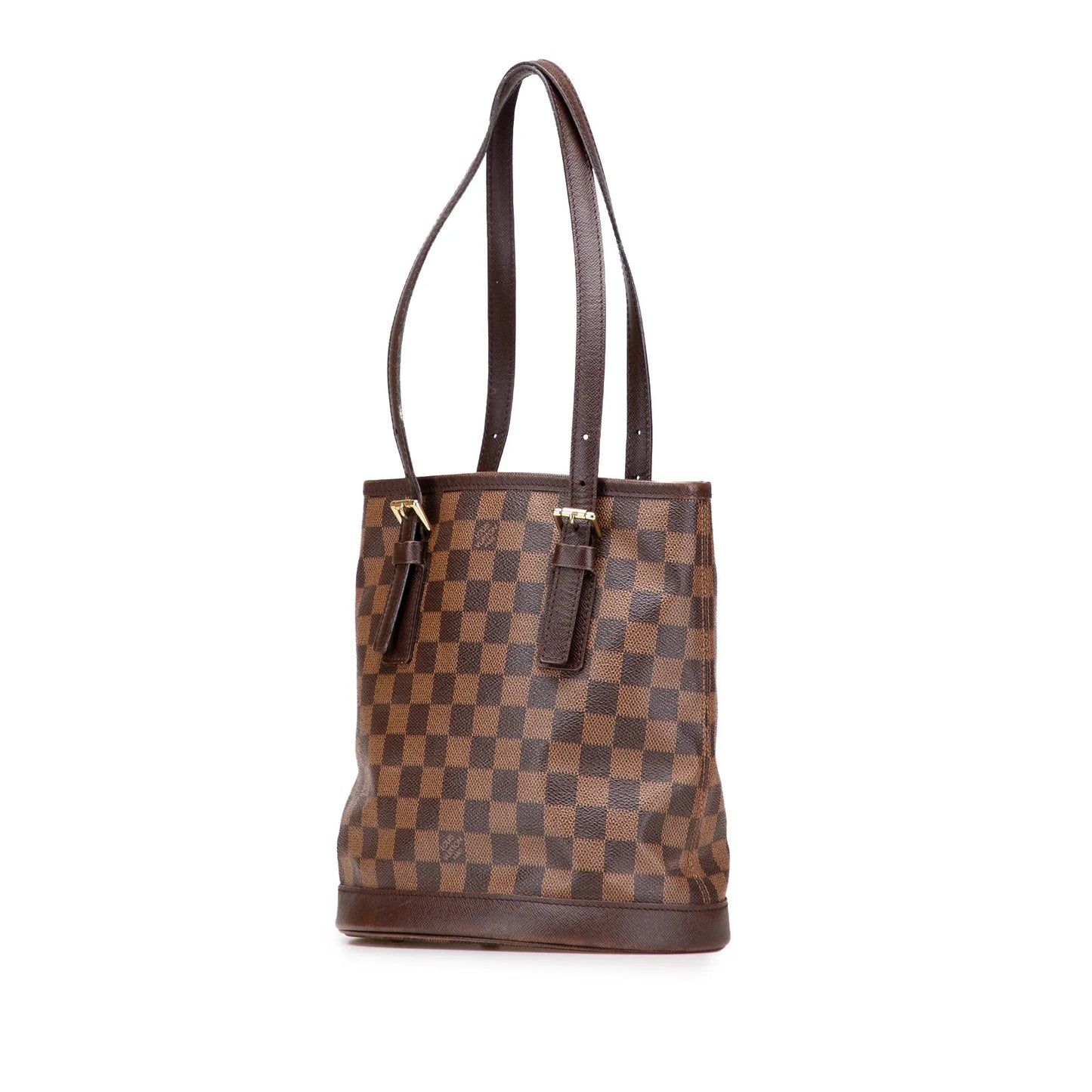 Brown Louis Vuitton Damier Ebene Marais Bucket Bag