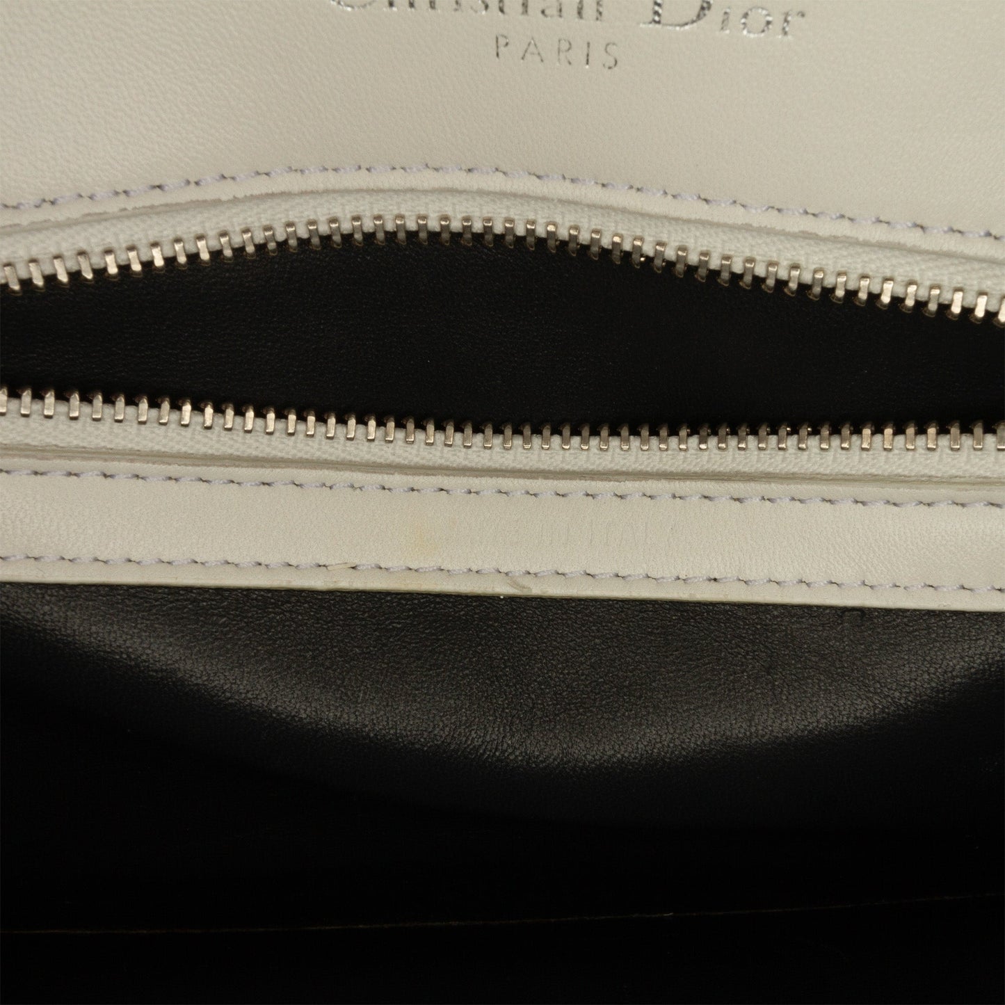 White Dior Medium Patent Diorama Crossbody Bag
