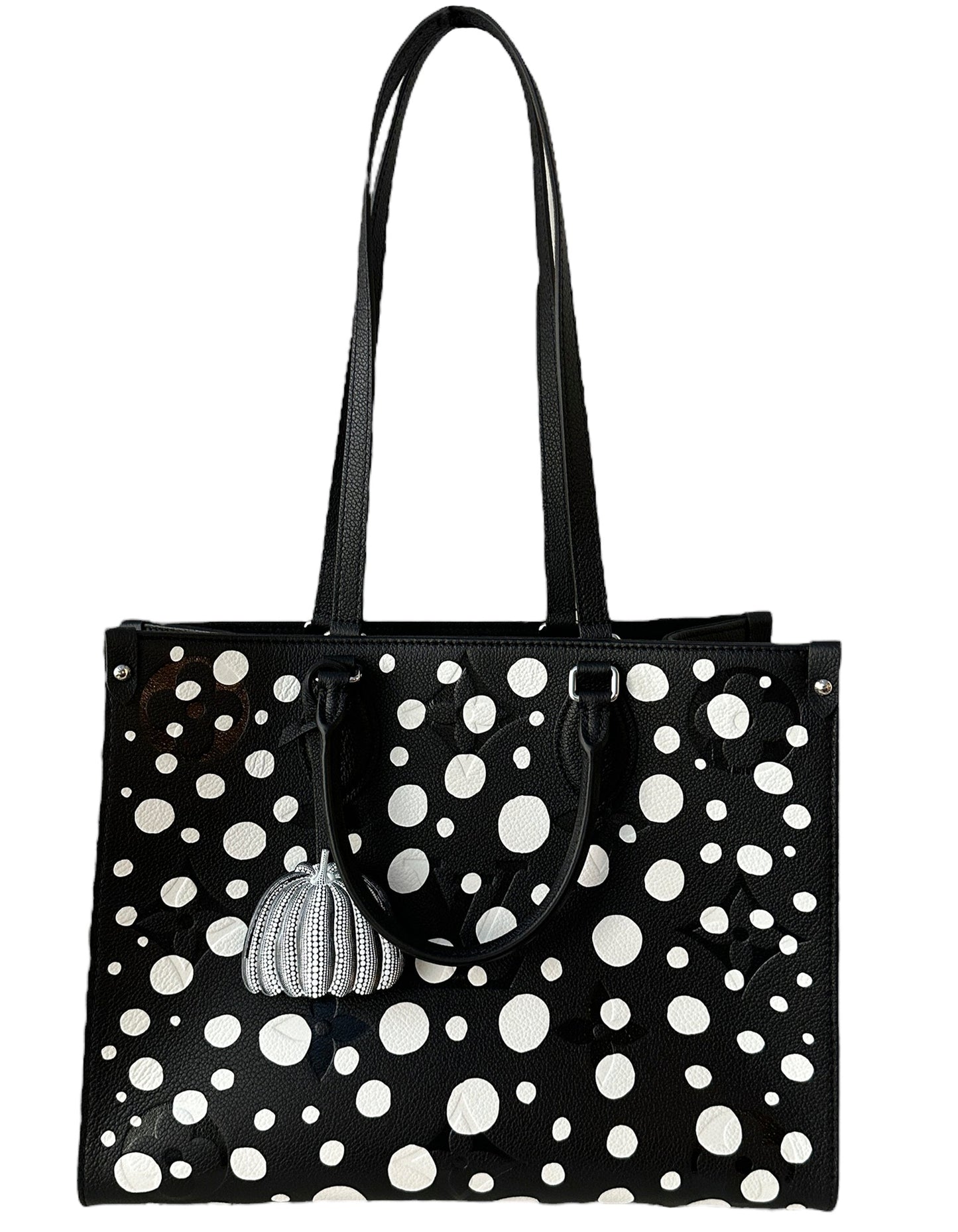 Louis Vuitton Black/White Empreinte Monogram LV x YK OnTheGo MM Tote Bag