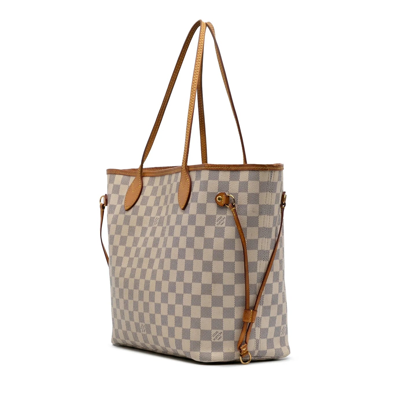 White Louis Vuitton Damier Azur Neverfull MM Tote Bag