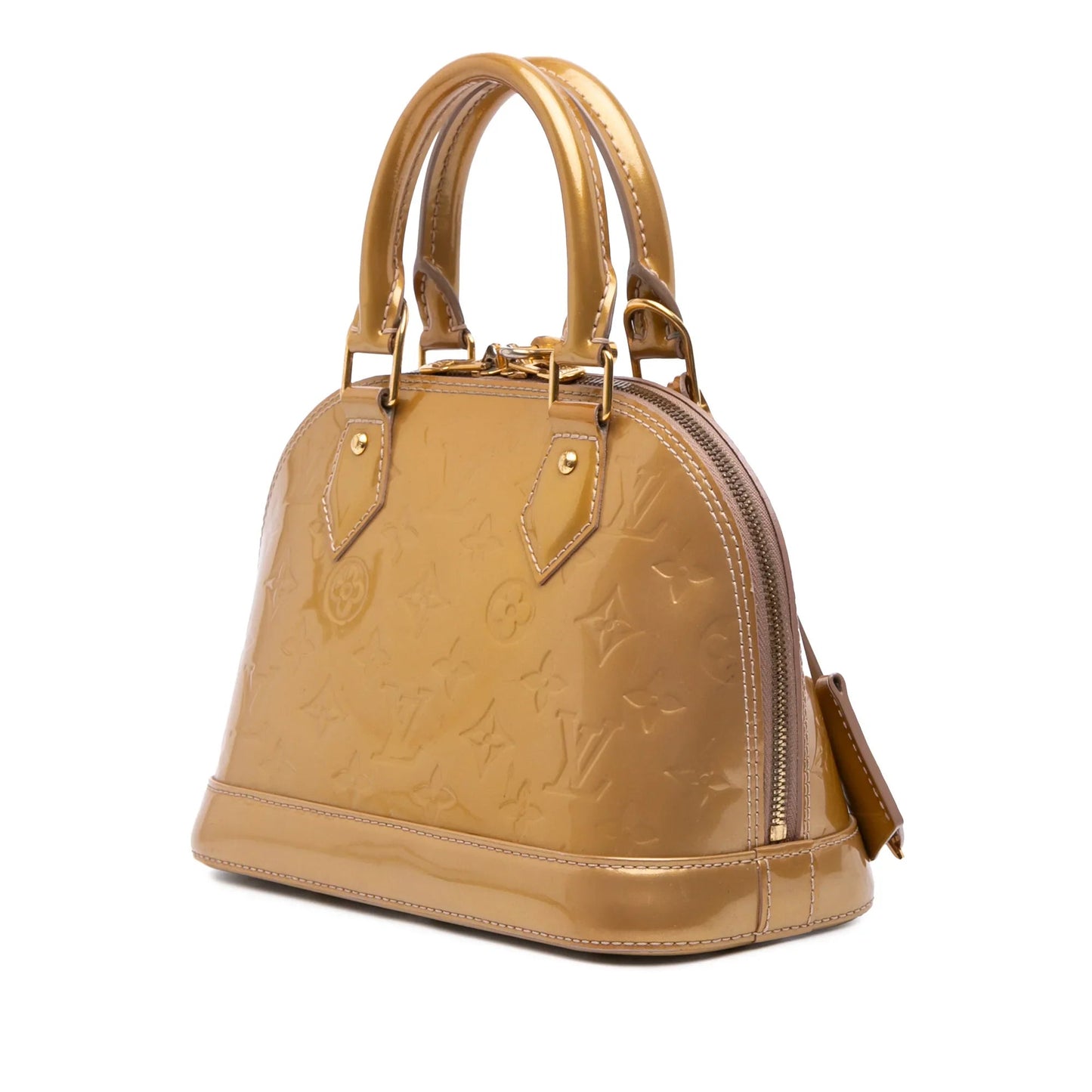 Gold Louis Vuitton Monogram Vernis Alma BB Satchel