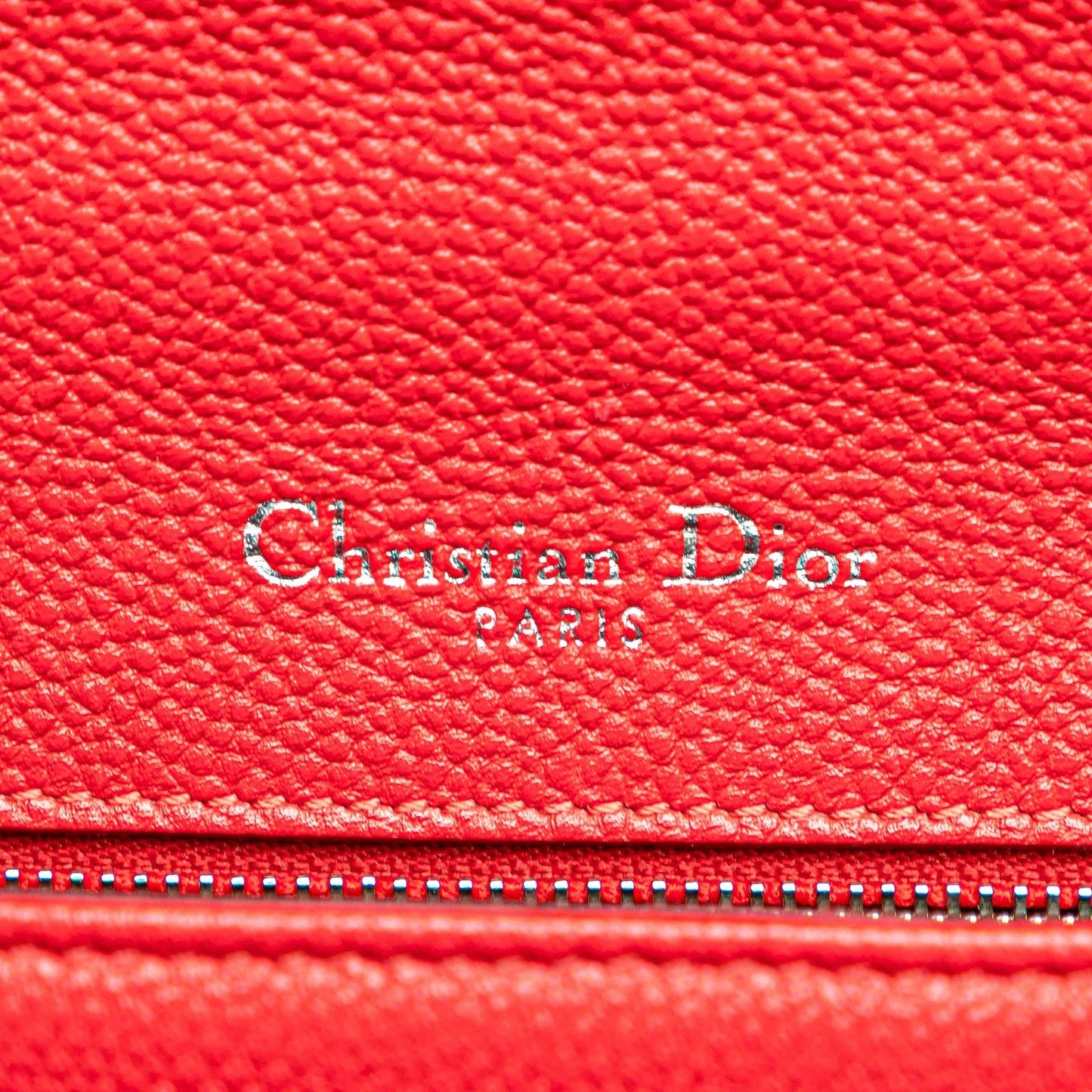 Red Dior Small Grained Calfskin Diorama Flap Crossbody Bag