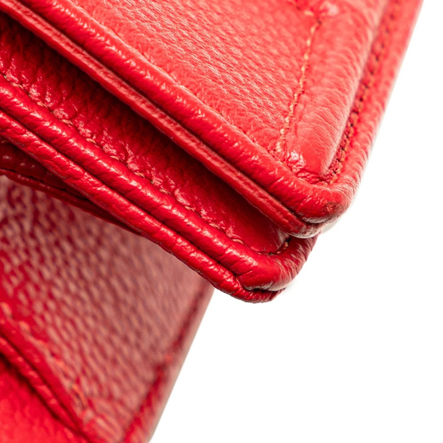 Red Dior Small Grained Calfskin Diorama Flap Crossbody Bag