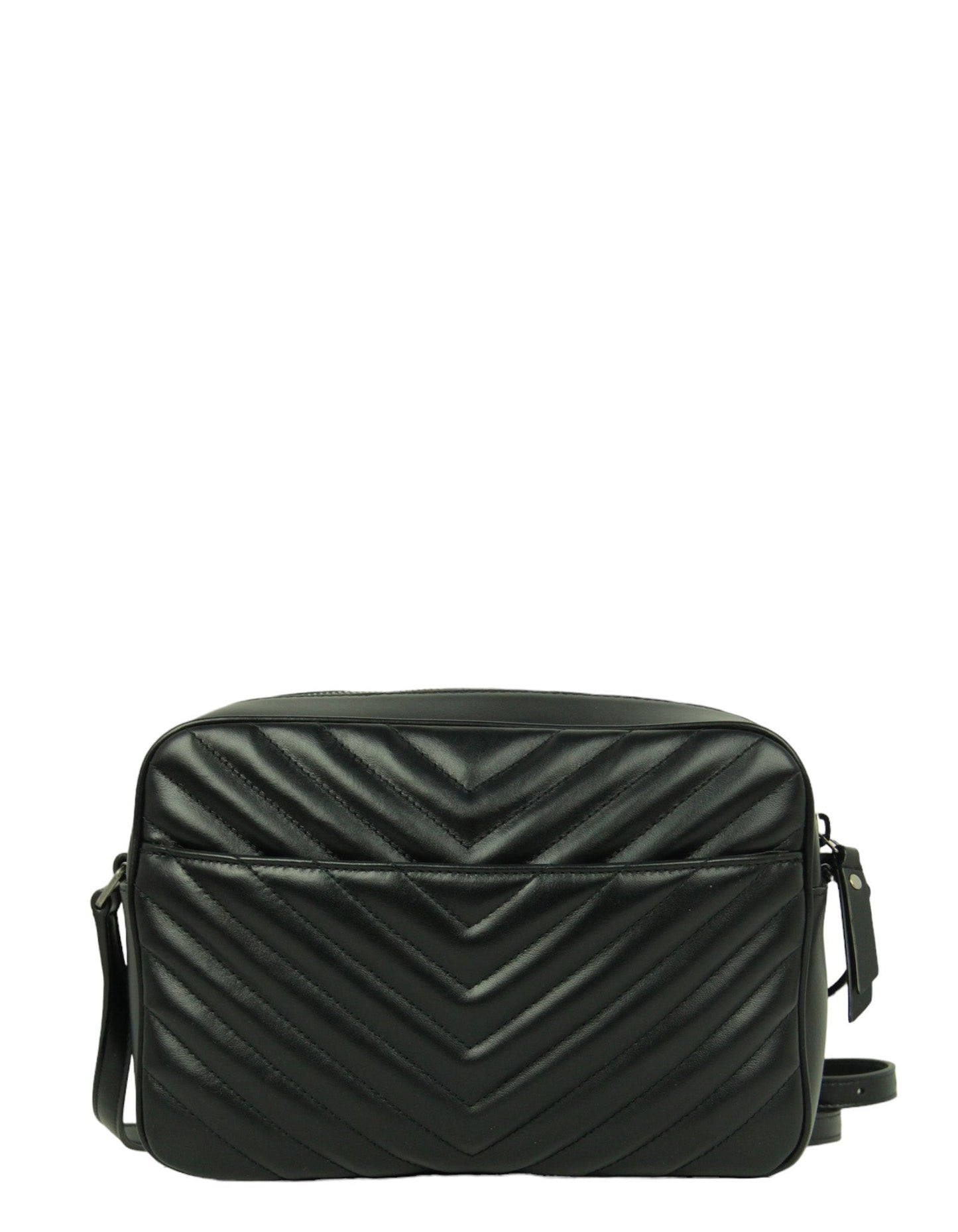 Saint Laurent Black Calfskin Matelasse Monogram Lou Camera Bag