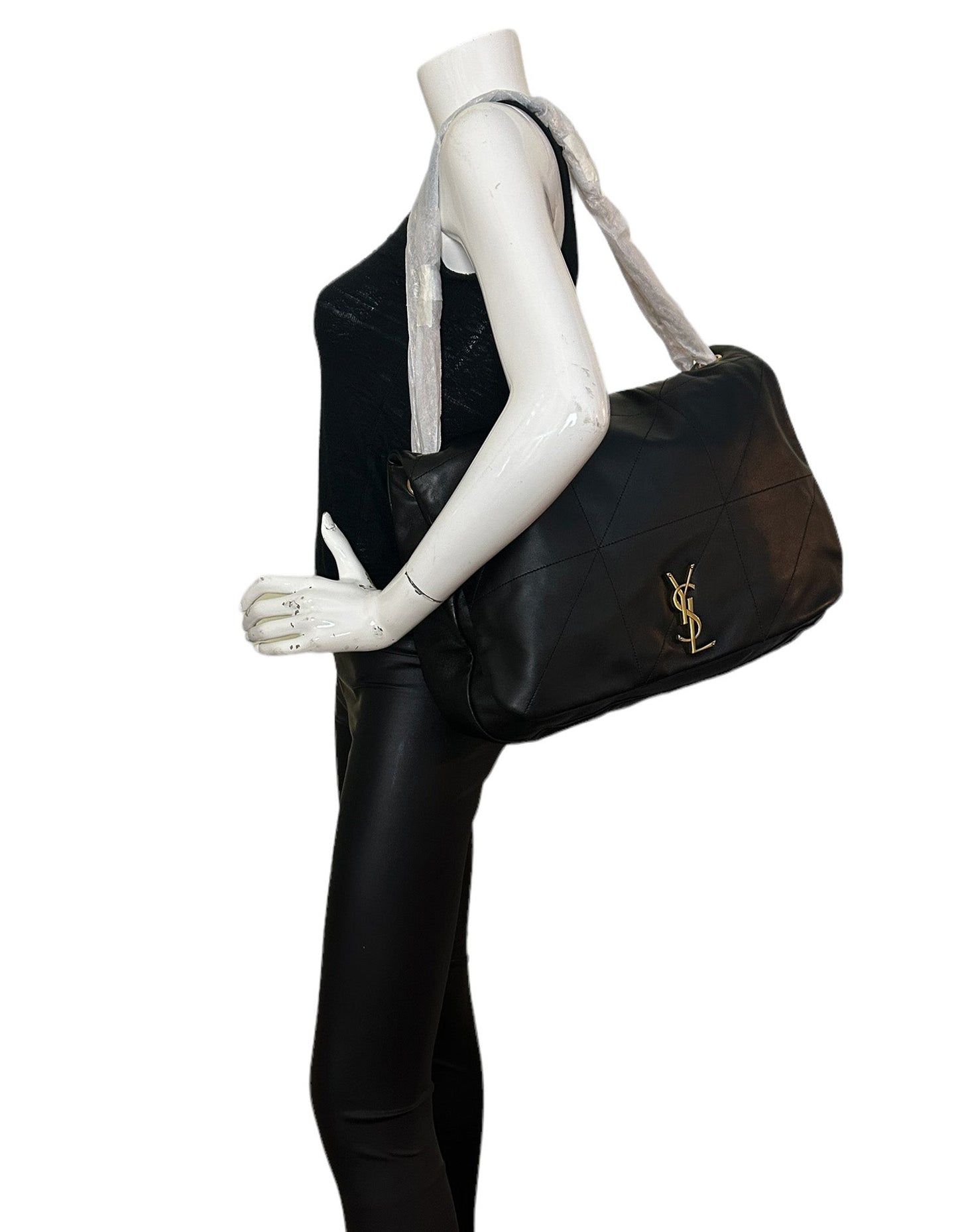 Saint Laurent NEW Black Jamie 4.3 Maxi Lambskin Chain Shoulder Bag
