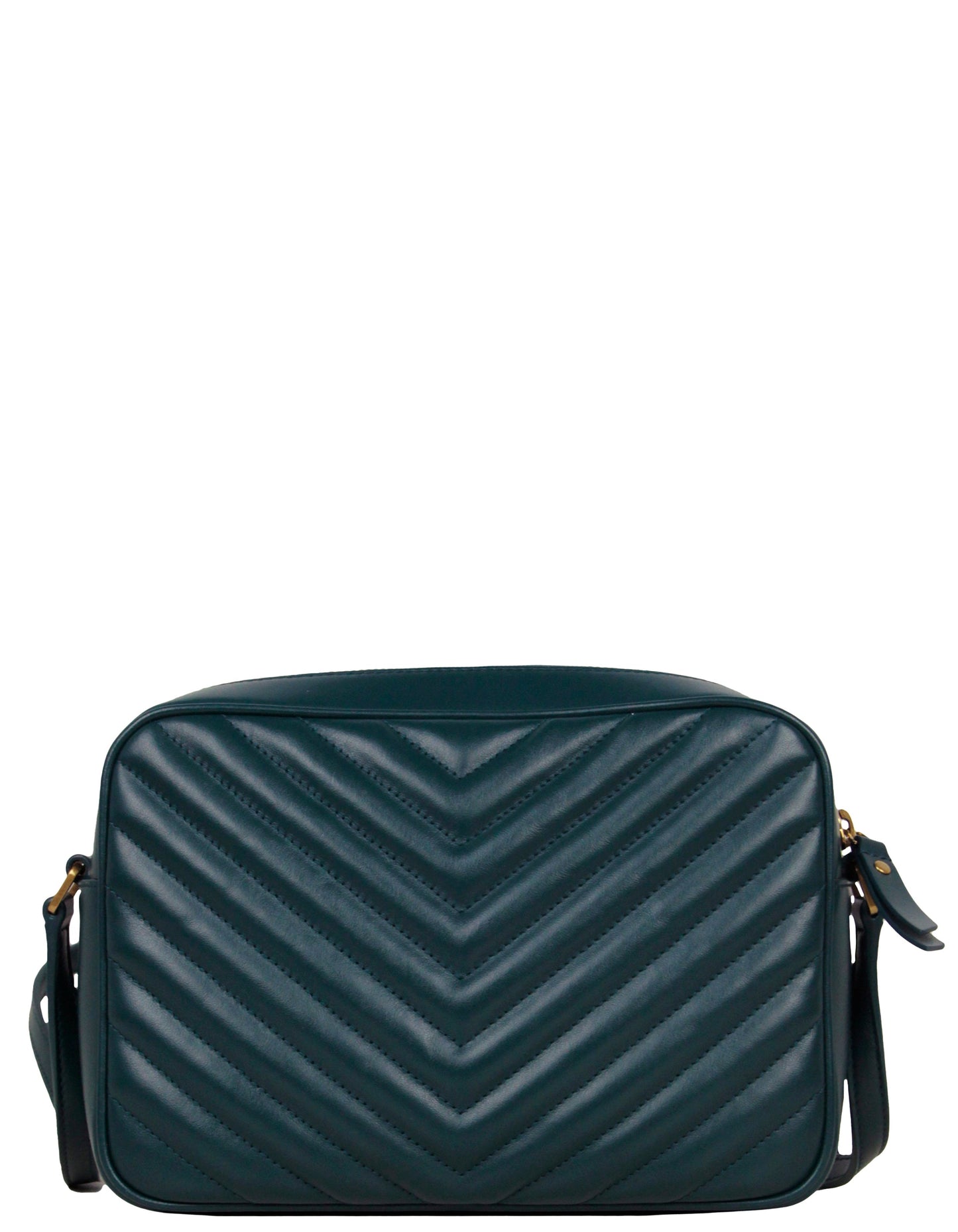 Saint Laurent Sea Turquoise Calfskin Matelasse Monogram Lou Camera Bag