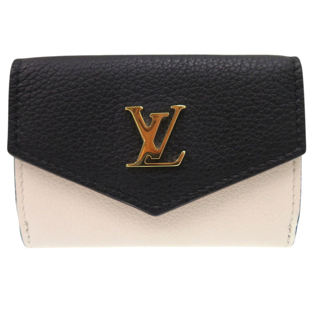 LOUIS VUITTON Tri-fold wallet M80984 leather black LV Logo Compact Wallet Mini Wallet Portefeuille Rock Mini Women