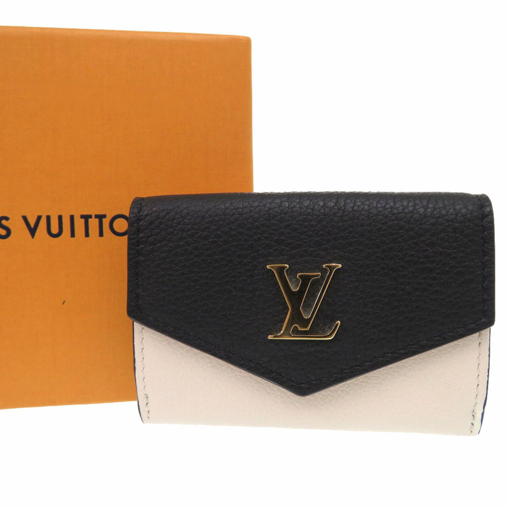 LOUIS VUITTON Tri-fold wallet M80984 leather black LV Logo Compact Wallet Mini Wallet Portefeuille Rock Mini Women