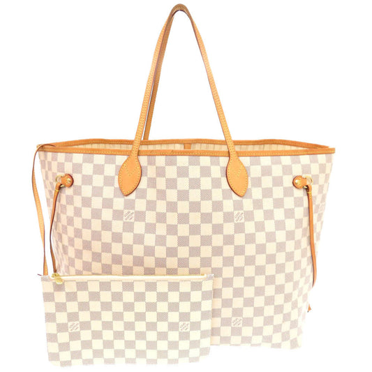 LOUIS VUITTON Tote Bag N41360 Damier Azur Canvas white Damier Azur Neverfull GM with pouch