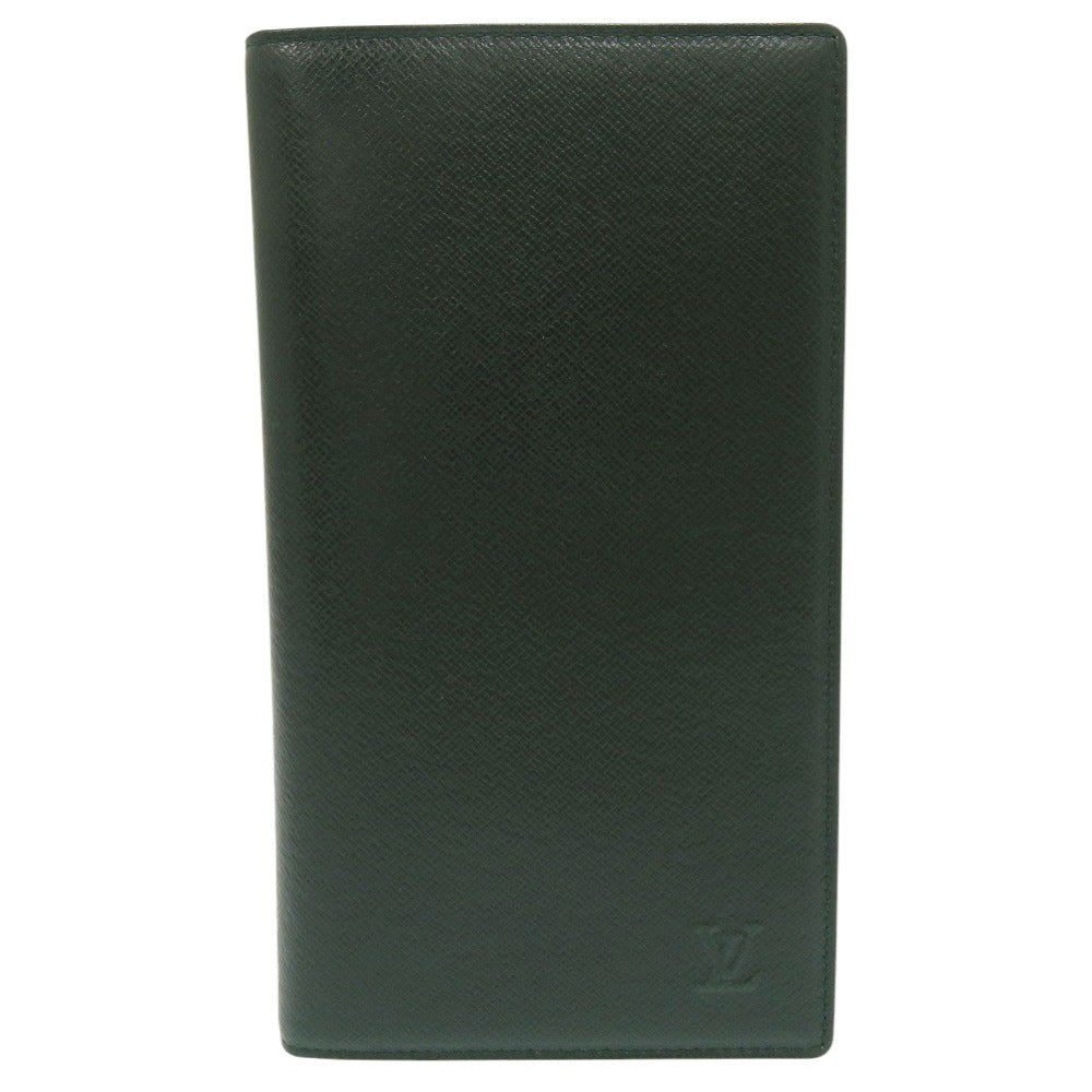 LOUIS VUITTON Long Wallet Purse Taiga green Bill Compartment mens