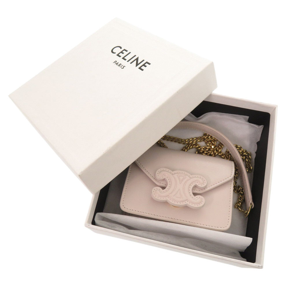 CELINE Shoulder Bag leather Pink type ChainShoulder pouch Triomphe Women